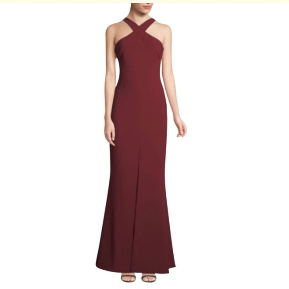 Kingsbury Halter Crepe Trumpet Gown by Likely